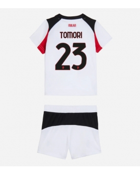Billige Fotballdrakt AC Milan Fikayo Tomori #23 Replika Bortedraktsett Barn 2025-26 Kortermet (med bukser)
